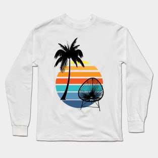 Acapulco chair retro sea sunset vintage mexican design Long Sleeve T-Shirt